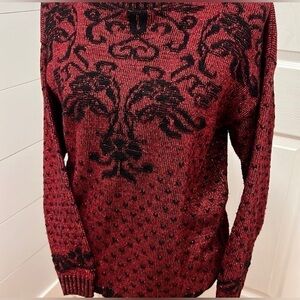 Adele Knitwear Vintage USA Made Red Shimmering Sweater